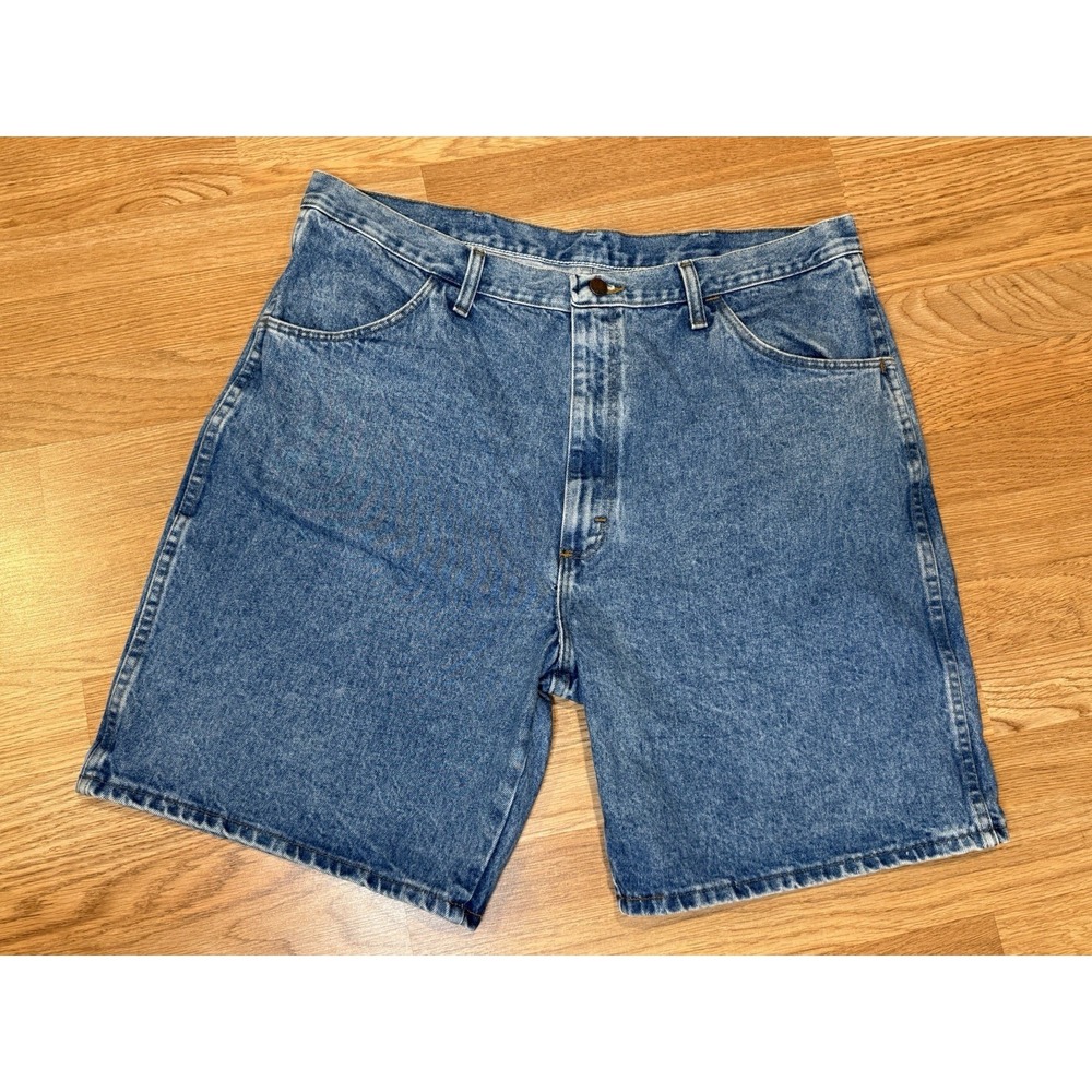 Vintage‎ Rustler Jean Shorts Mens 40 Blue Denim Cotton Jorts Y2K Dad Shorts